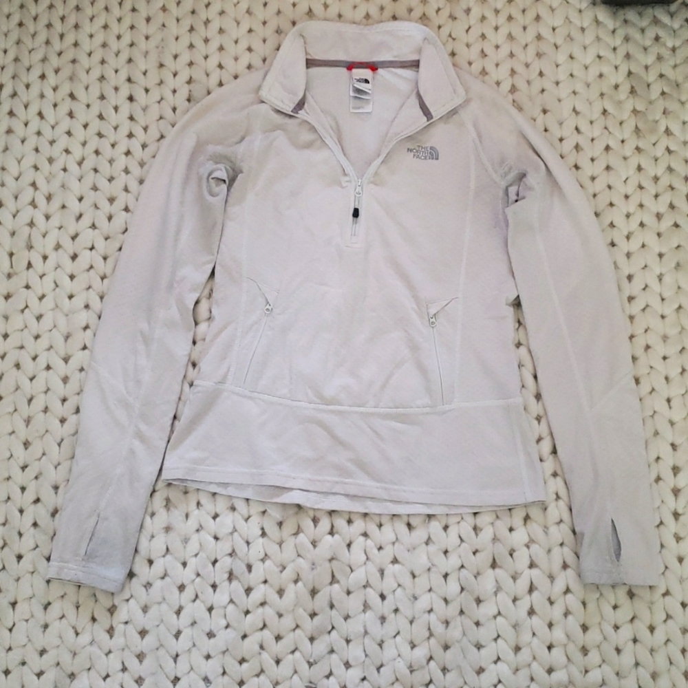 White North Face quarter-zip pullover